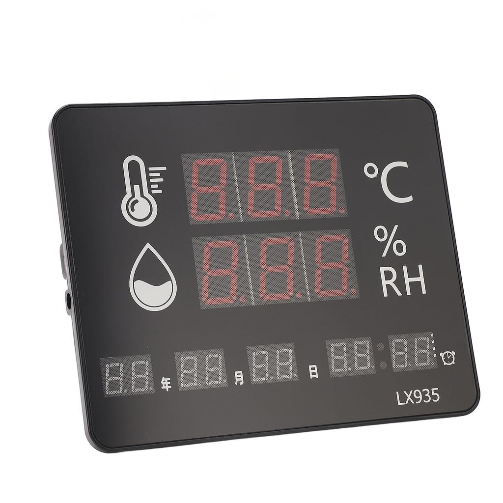 Temperature Humidity Meter High Accuracy Wall Mount Thermometer Hygrometer Alarm for Home Industrial Use LX935 100‑240V