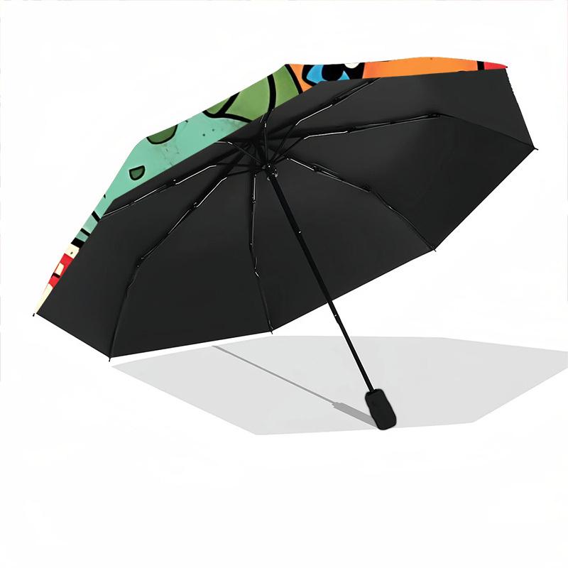 1PC Pokémon Starters Automatic Open/Close Folding Umbrella, Windproof 8 Ribs Construction, Lightweight Travel Umbrella 0902075