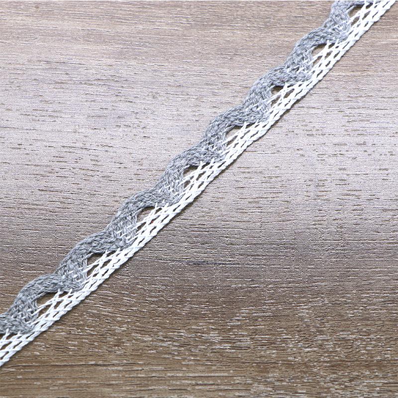White Lace Trim with Colored Cotton Edges for DIY Decorative Tablecloths, Curtains, and Sofas