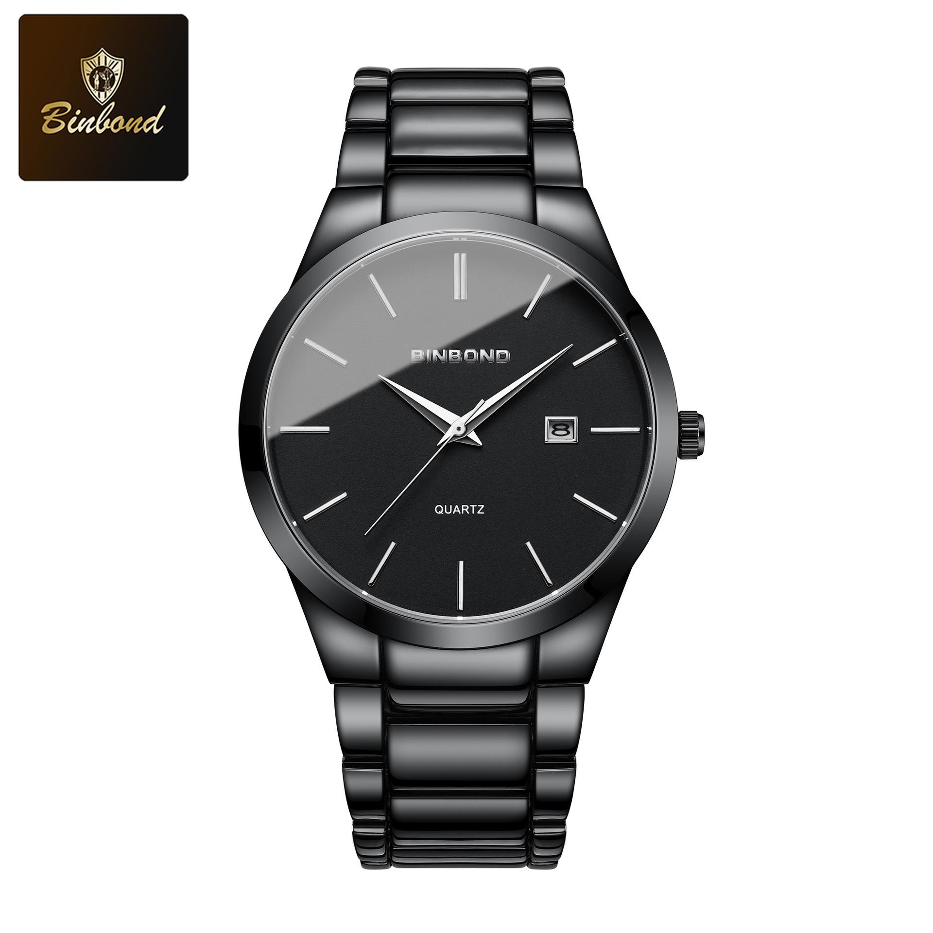 Men s Multifunctional Waterproof Calendar Fashion Watch with Steel Strap