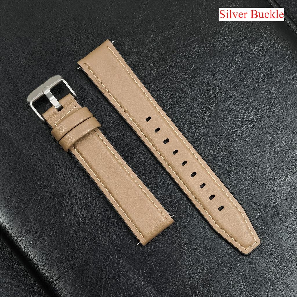 20mm 22mm Leather Silicone Strap for Samsung Galaxy Watch 6 Classic Gear S3 7 6 5 4 40 44mm Band for Huawei GT4 Ultimate Redmi W