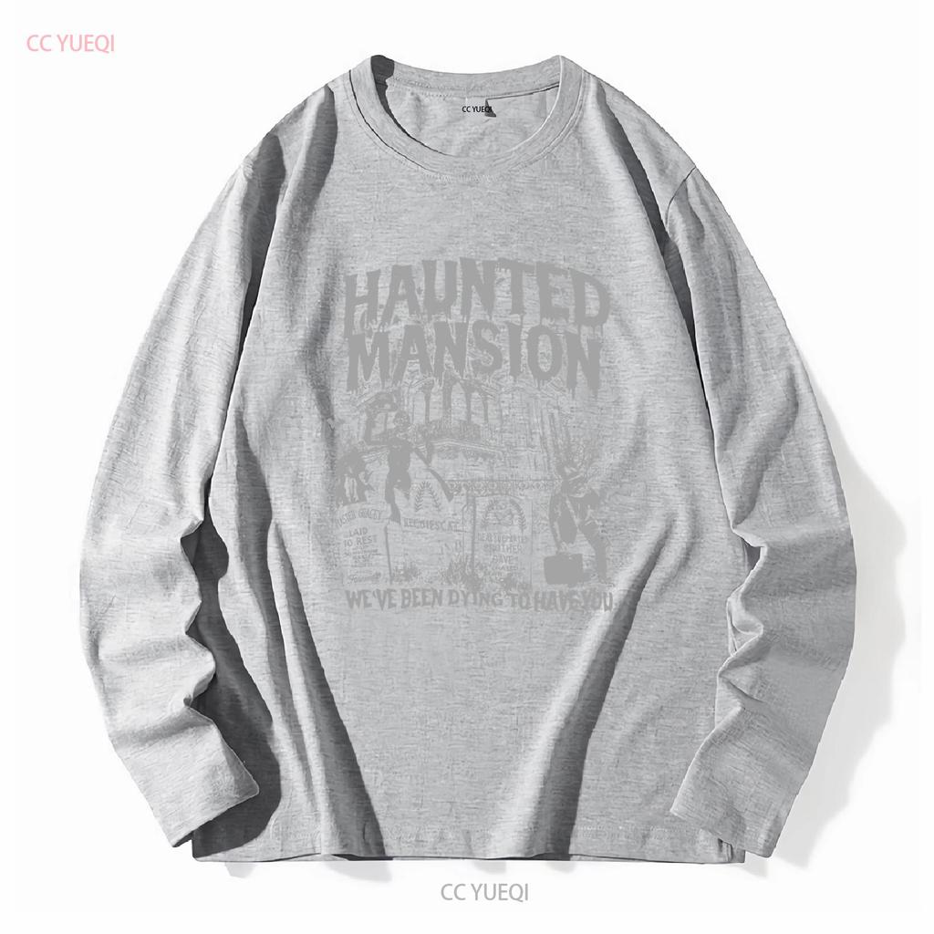 Vintage The Haunted Mansion T Shirt Retro Halloween Horror Matching GifT long or short sleeves vintage Washed Stretched Unisex
