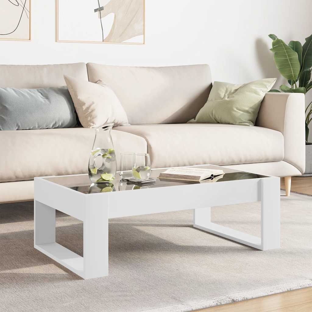 Infinity LED Coffee Table in White 90 x 53 x 30 cm