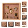 DIY Mini Museum Silhouette Box Personalized Photo Display Shadow Box Frame Kit with Mini Gold Frames Figurines Pet Memorial Gift for Home Bedroom Desk
