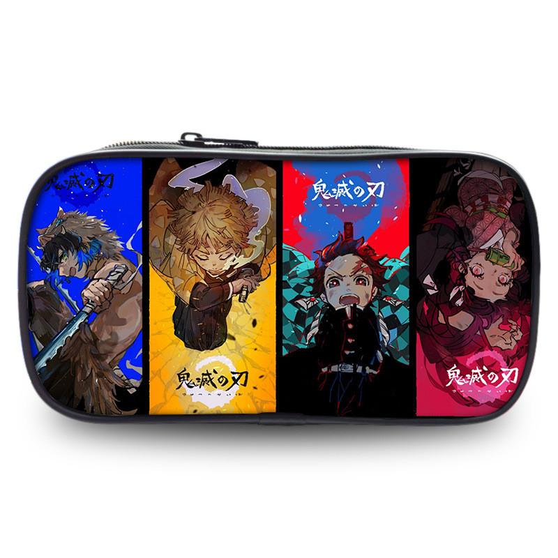 Spacious Oxford Demon Slayer Pencil Case For Students With Casual Style