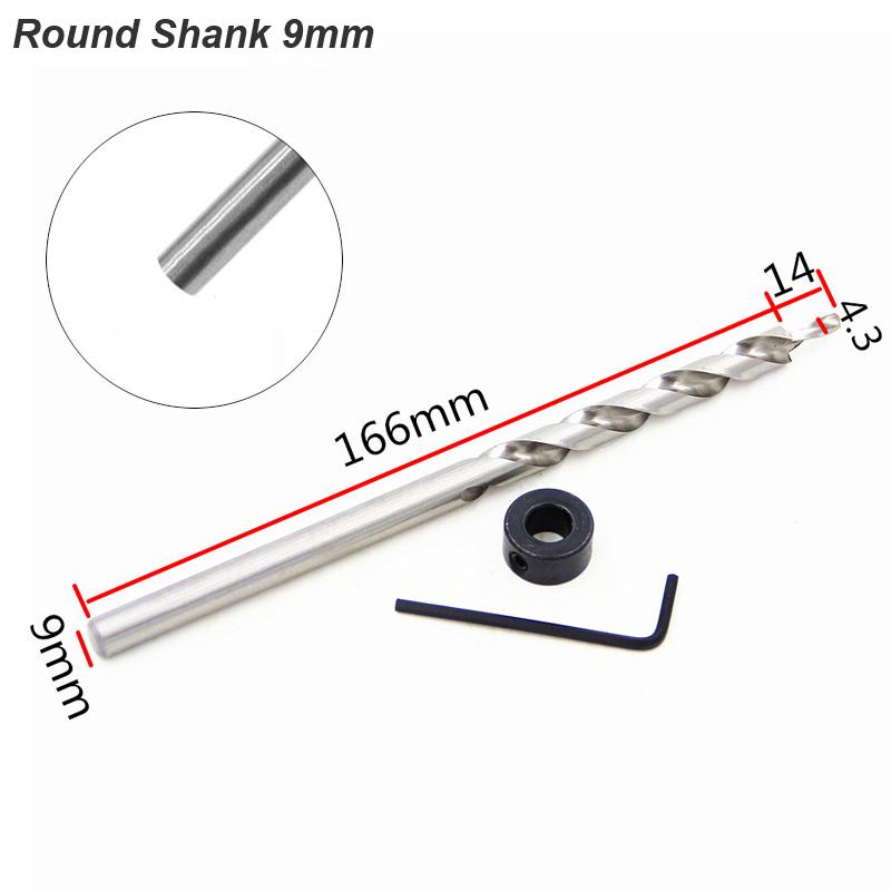 Twist Step Drill Bit With Stoper Locator For Kreg Jig Guide Manual Pocket Pilot Hole Depth Stop Collar 1/4 Hex Round Woodworking