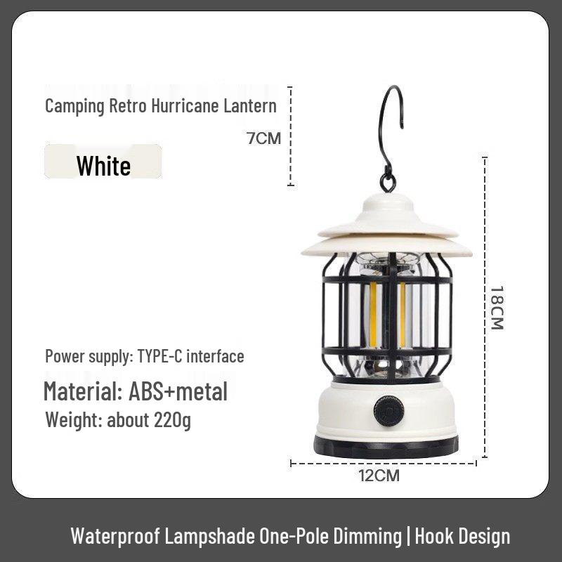 Rechargeable Retro Camping Lantern with Kerosene and Super Long Battery Life
