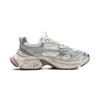 Li Ning Xingji Cushioning Abrasion Resistant Breathable Low Top Chunky Sneakers Women's Ivory Silver AGCV354-2