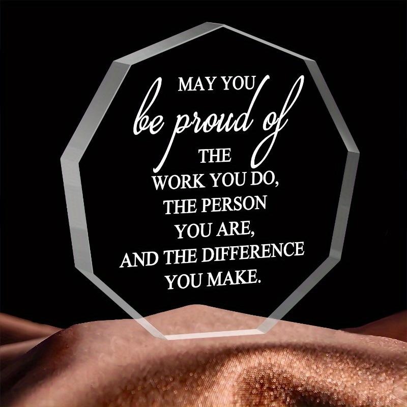 

Thank You Gift Employee Inspirational Acrylic Sign Prizes Coworker Appreciation Gift Employee Office Table Decor Keepsake чистый