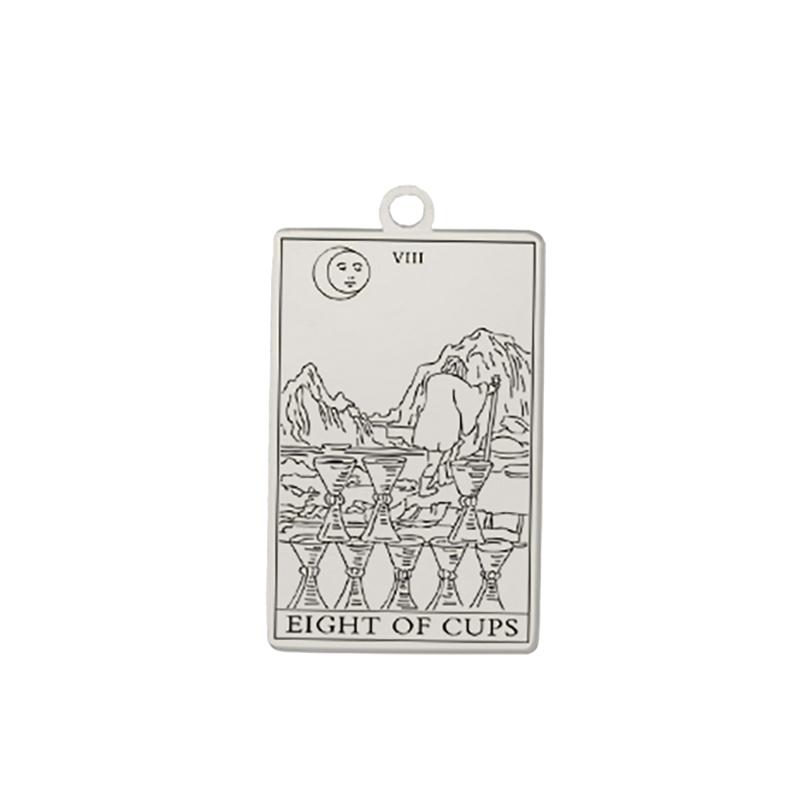 Dawapara The Suit of Cups Minor Arcana Tarot Cards Pendant for Necklaces Earrings Stainless Steel Charms for Jewelry Making