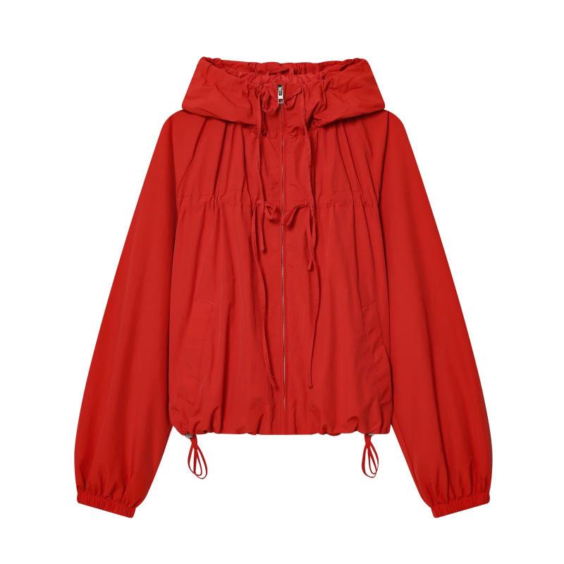 

2026 Spring European & American Style Nylon Jacket with Bow Decoration XS червоний
