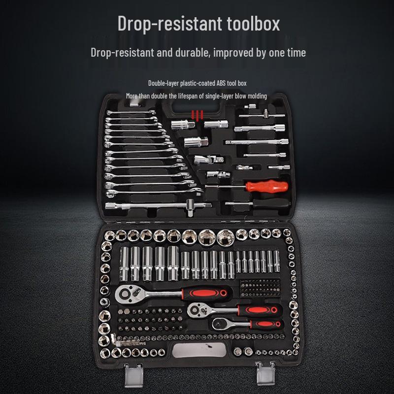 216-Piece Multifunctional Socket & Ratchet Wrench Set for Car Repair