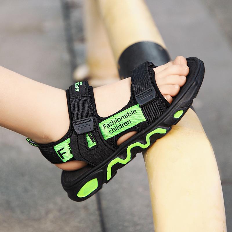 

Boys sandals summer new children s sports non-slip beach shoes medium older boys soft-soled sandals summer models 28