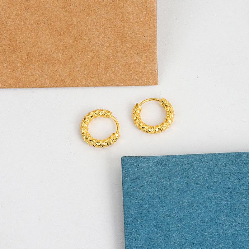 Women New Style Fashionable Copper Gold Plated Earrings Classic Retro Shiny Geometric U-shaped Earrings Jewelry for Women Gifts
