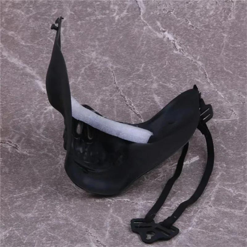 Totenkopfmaske Horror Halbgesichts-Skelettmaske für Halloween Karnevalsparty Jagdspiel CS Cosplay Requisiten Totenkopf-förmiger Gesichtsschutz