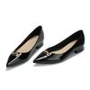 French patent leather high heels women's new shallow mouth pointed fashion single shoes first layer comfortable and versatile