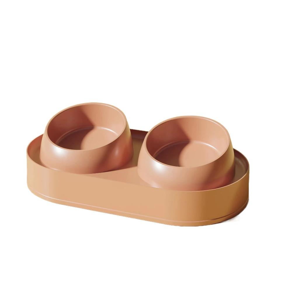 Slanted Mouth Pet Feeding Double Bowls Portable Pet Drinking Feeder Dog Food Basin  Water Container