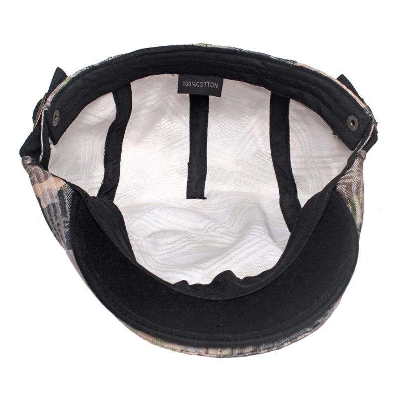 Men Women Scrawl Camouflage Duckbill Beret Cap Hollow Breathable Cotton Adjustable Cabbie Newsboy Driving Hunting Flat Hat