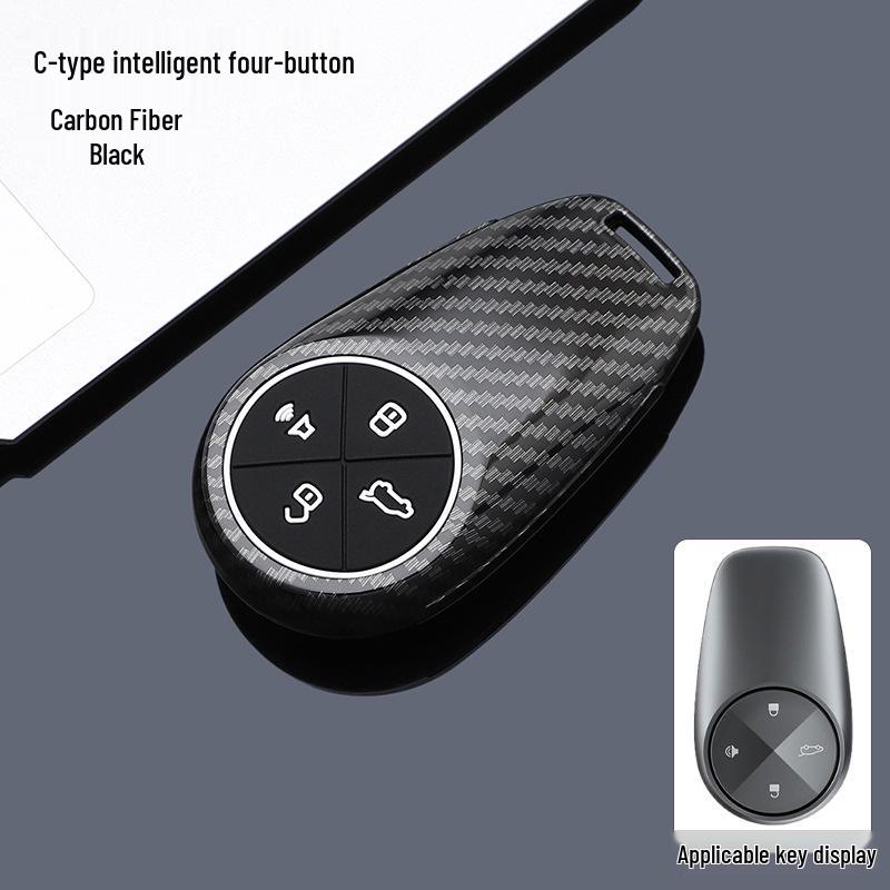 Nio Key Case Compatible with ET5, ET7, ES6, ES7, ES8, EC6 2025 Models - Carbon Fiber Texture Shell