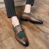 Men Retro Formal Shoes Black Brown Patchwork Men Business and Office High-quality Block Shoes Gentleman Social Shoes Men Shoes