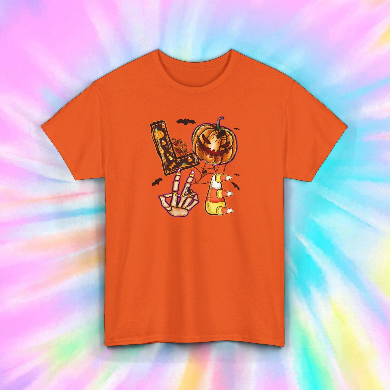 

LOVE Halloween Shirt Candy Corn Pumpkin Skeleton Graphic Tee Fall Gift S-5XL S разноцветный