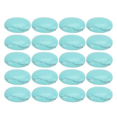 20 Pezzi Cabochon Naturali Ovali Piatto Dietro 18x13mm Forma a Uovo Turchese per Gioielli Artigianato Creazione di Perline