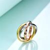2mm Classic 3 Rounds Love Ring Sets for Women Luxury Stainless Steel Wedding Engagement Female Finger Jewelry Gifts Wholesale