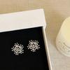 Silver needle round ball fireworks earrings temperament cold wind stud earrings niche fashion personality versatile earrings women