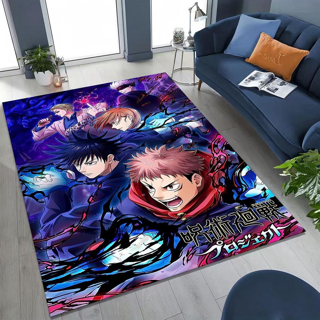 Anime Jujutsu Kaisen Yuji Satoru Kreslený koberec do ložnice, obývacího pokoje, k pohovce, domácí rohožka, dekorace, velká dětská hrací protiskluzová podložka na podlahu