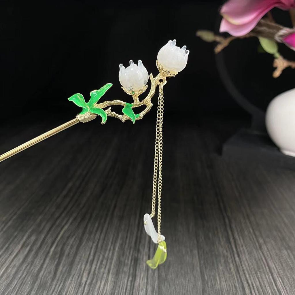 Vintage Hårnål med Tofsar: Elegant huvudbonad inspirerad av Hanfu