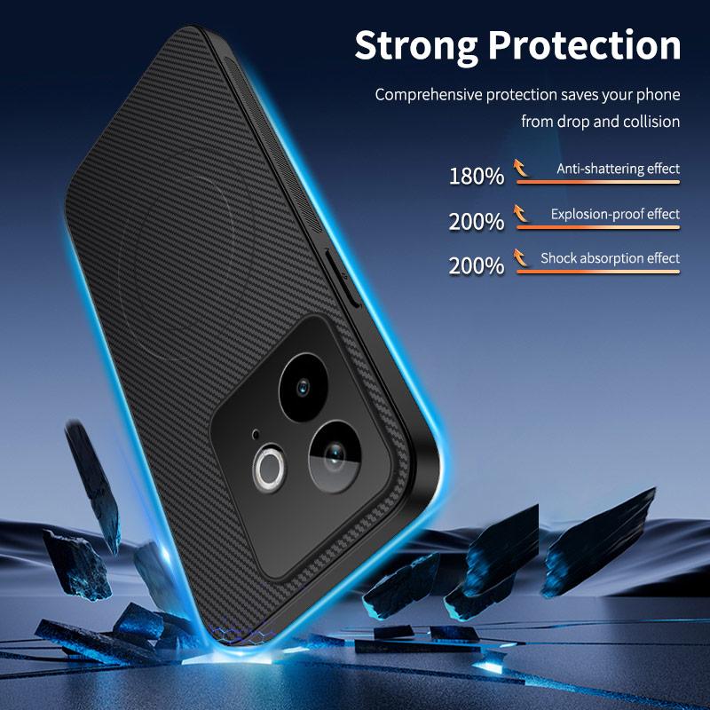 For Realme GT 7 Luxury Shockproof Case For Realme GT NEO 2T Silicone Bumper Carbon Fiber Magnetic Cover Realme GT Realme GT 7T