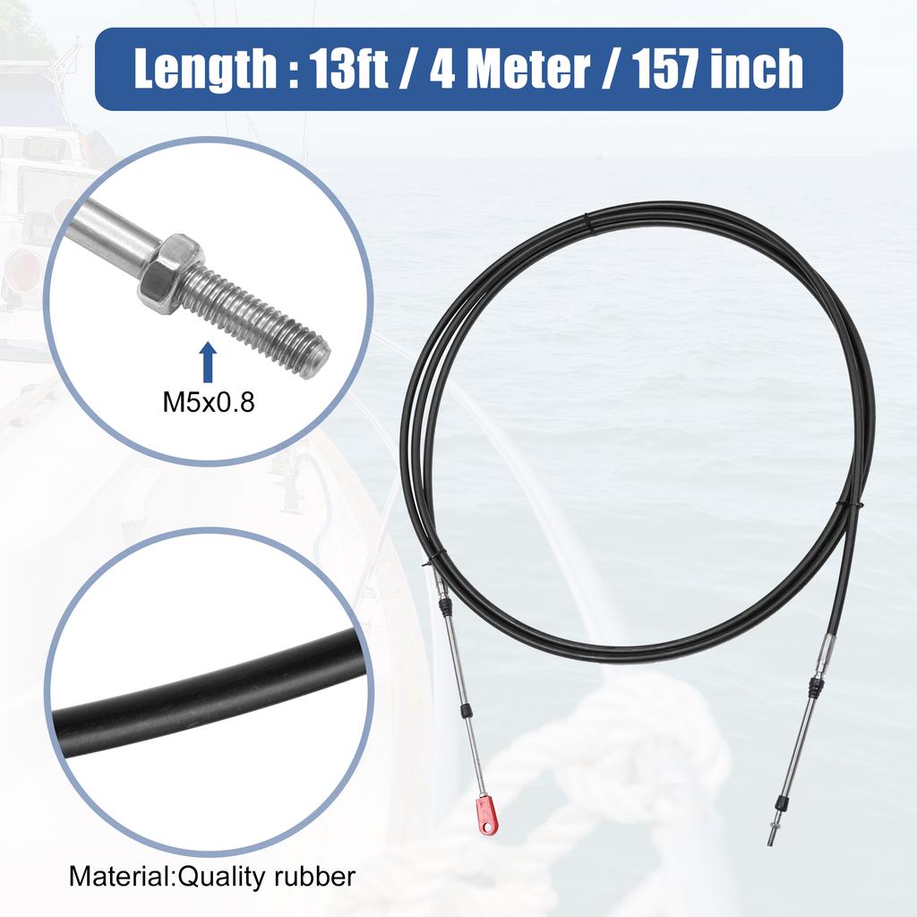Motoforti 1-2pcs 10ft -24ft Marine Type 3300/33C Throttle Shift Remote Control Box Cable w/ Clevis for Yamaha Outboard Engine