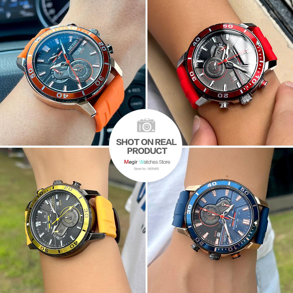 Men Wristwatch Fashion Casual Quartz Date Watches Luxury Male Clock Chronograph Multifunctional 30M Waterproof Sport