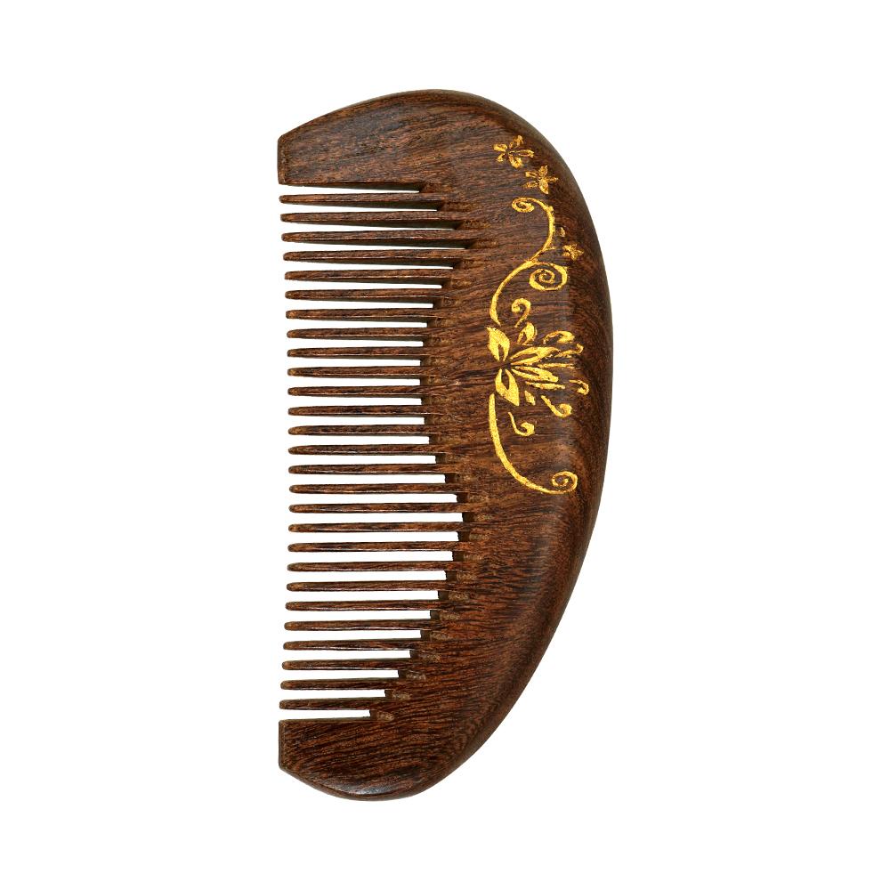 Professional Comb Sandalwood Wide Tooth Hair Combs Scalp Massage Brush Moon Shape Wooden Comb Bath SPA Massage Brush Hair Brush