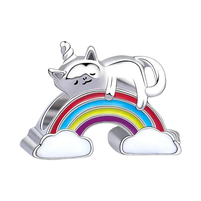 Fashion Cartoon Animal Cat Dog Bear Pig Duck Bead Charm Fits Charm Bracelets & Necklace Diy Jewelry for Women