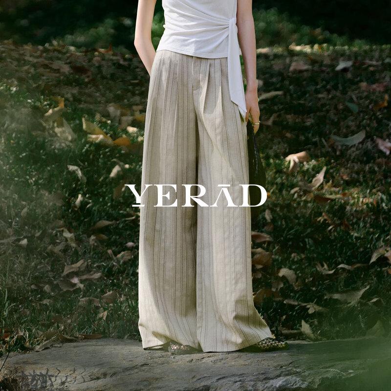 YERAD Women s Striped Casual Wide-Leg Pants S
