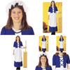 Adorable Polyester Colonial Girl Outfit With Apron And Hat Ideal For Cosplay Events