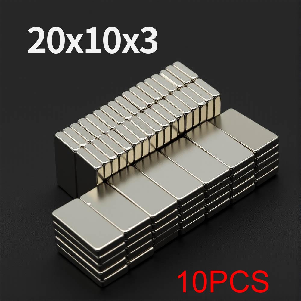 20x10x3mm Powerful Neodymium Magnet N35 NdfeB Permanent Magnetic imanes Block Super Strong Fridge Magnets DIY