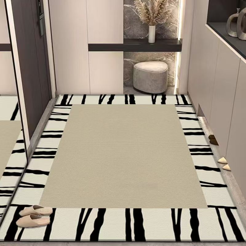 Luxury DIY Washable Non-slip Kitchen Mat Doormat Long Corridor Carpet  Bathroom Hallway Entrance Solid Color Stripe Kitchen Rug