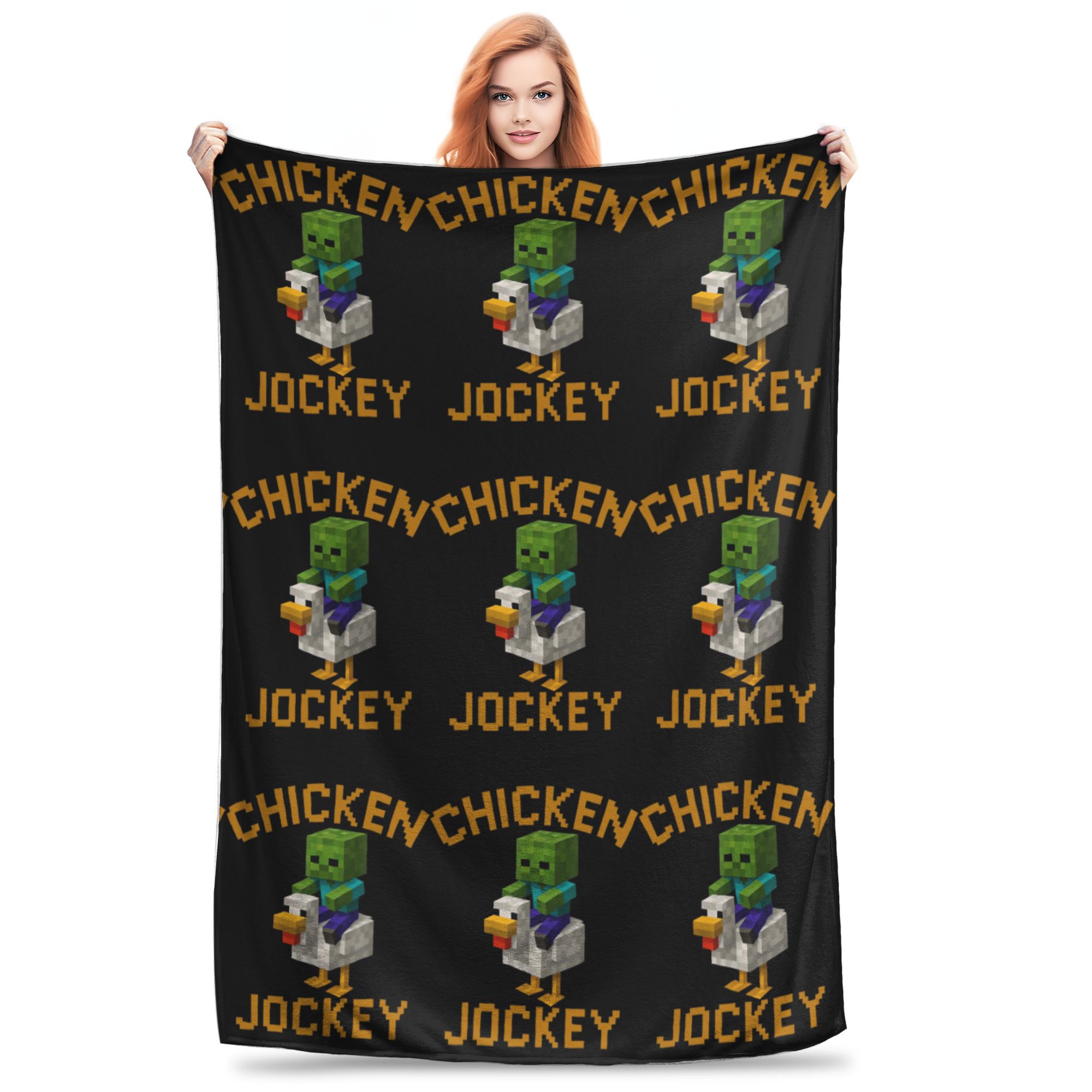 

Chicken Jockey Fleece Throw Blankets Zombie Game Blankets for Bed Car Lightweight Thin Bedroom Quilt, 30x40in