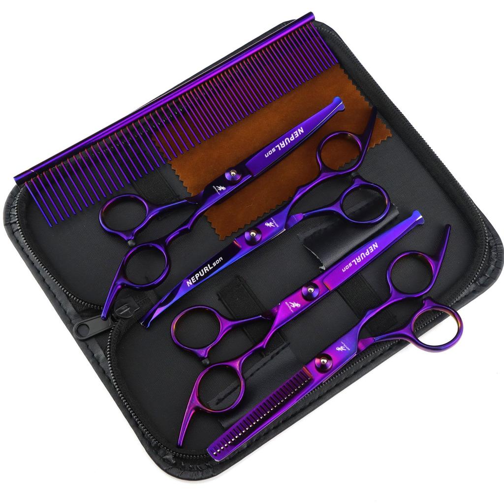 6.0 Inch Baby Head Height Screws 4 Packs, High-End Pet Beauty Scissors Curved And Straight Scissors Set