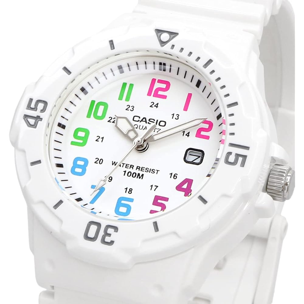 Casio LRW-200H-7BV Analog Watch Gloss White Multi-Color for Women and Kids