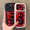 Red Heart Pattern TPU Phone Case For iPhone Air 16e 17 16 15 14 Pro Max 13 12 Pro 15 16 14 Plus Shockproof Soft Silicone Cover