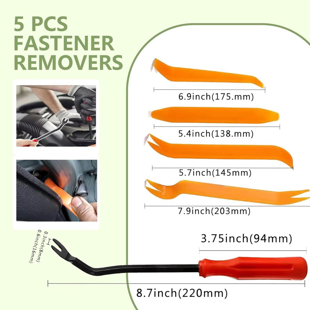 100 Pcs Car Bumper Push Retainer Clips 6 Type Nylon Fasteners Rivet Replacement Kit with 5 Fastener Removers Included 55 Pcs Nylon Universal Cable