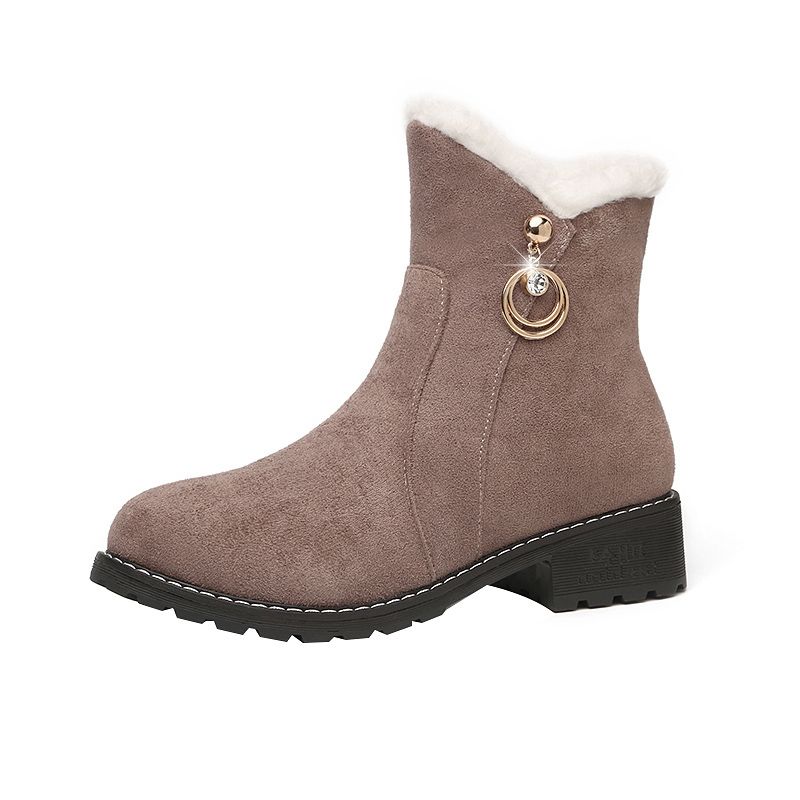 Boots Women Thick Bottom Shoes Women Winter Padded Frosted Short Boots Women Flat Slope Heel Soft Bottom Women's Boots