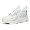 Anta Lingyun Leather Patchwork Cushioning Slip Resistant Abrasion Resistant Low top Running Shoes Men's White Blue 112145541R-1