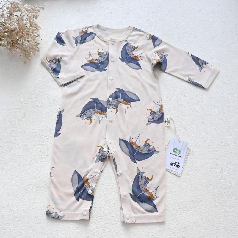 

Spring and Summer Bamboo Cotton Baby Air-Conditioning Clothing Ultra-Thin Base Layer Romper Seamless One-Piece Crawling Suit for Boys and Girls Whale Long Sleeve Air Conditioning Suit 66