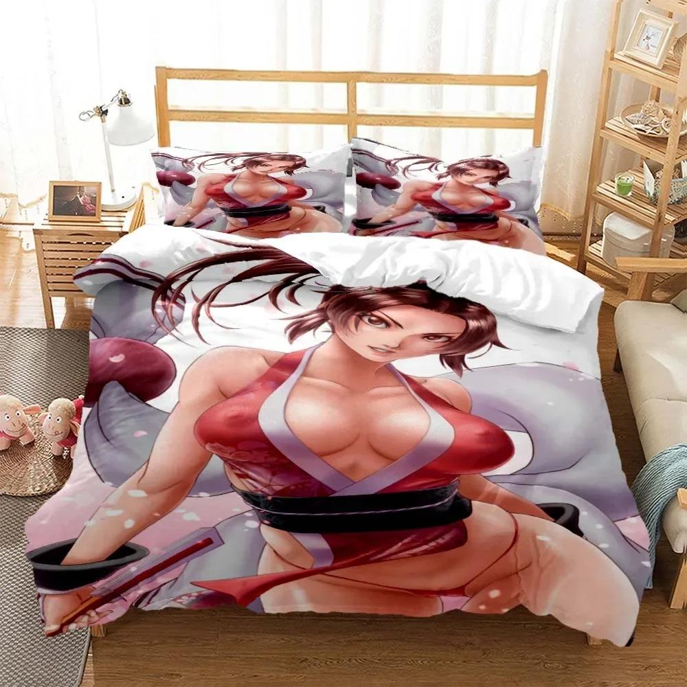 Sexy Anime Beauty Digital Print Polyester Bedding Sets Child Kids Covers Boys Bed Linen Set for Teens Bedding Set