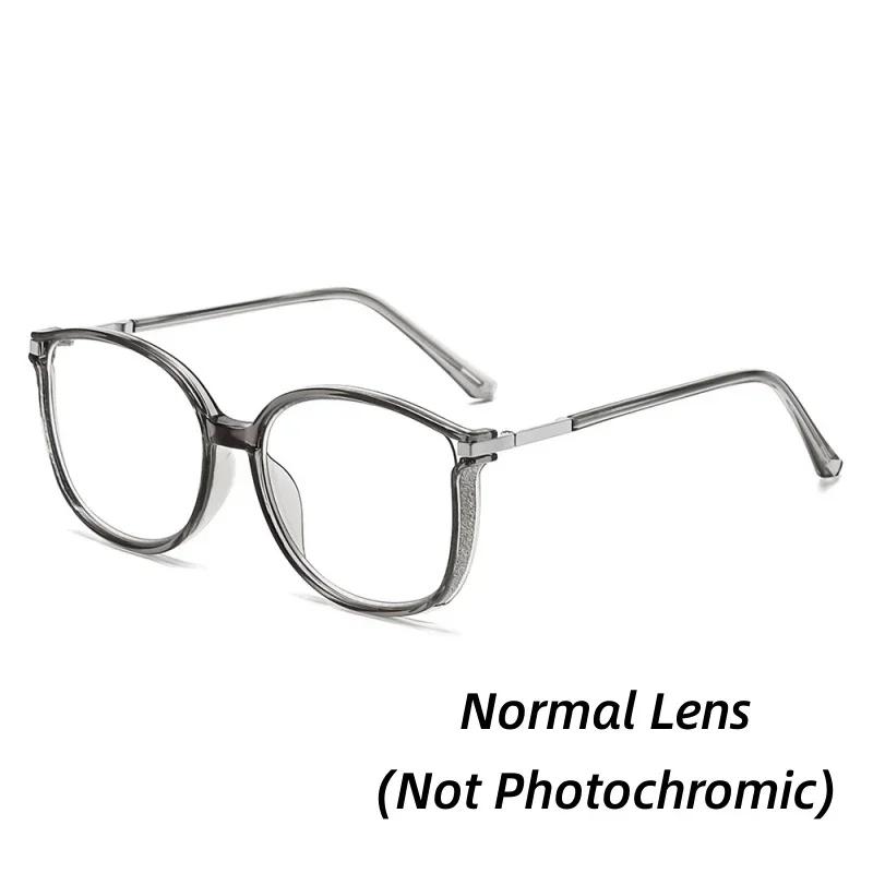 Luxury Large Frame Photochromic Presbyopia Eyeglasses Color Changing Anti Blue Light Reading Glasses Fashion Far Sight Glasses