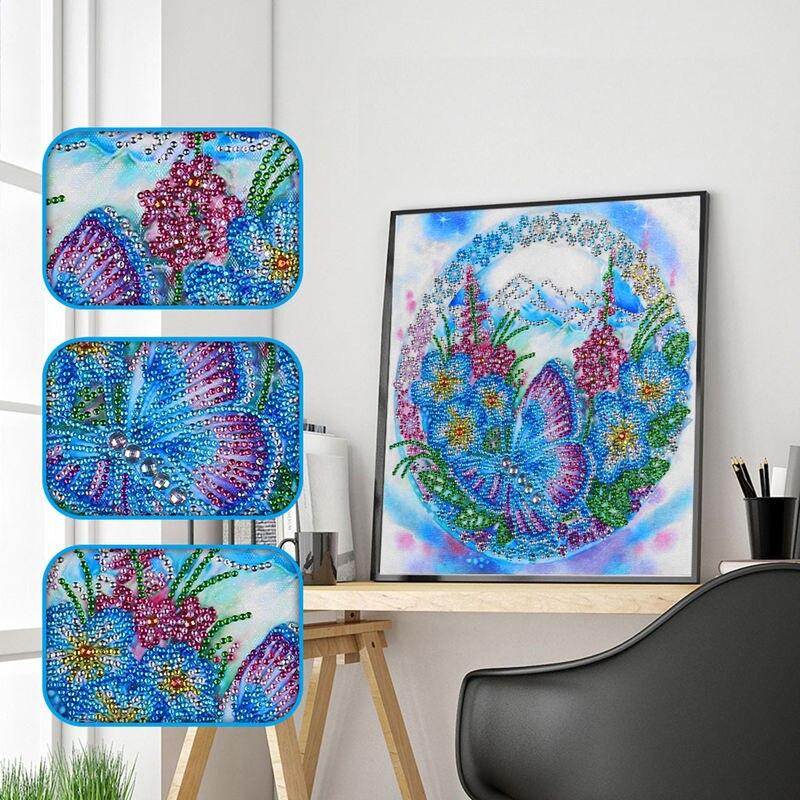 Ny spesiell form diamantmaleri Blomst Scenisk mønster DIY 5D Del Drill Kryssstingsett Krystallkunst Rhinestone Broderi